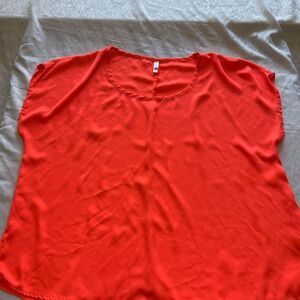 Xhilaration Bright neon orange Sleeveless Blouse with Relaxed Boxy Fit size 3x